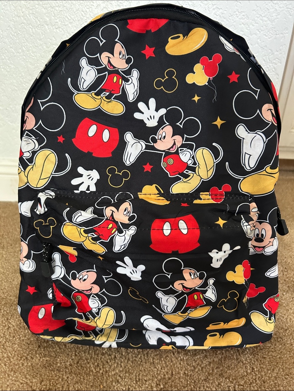 Mickey Mouse Kids Backpack in Black, Red & Yellow
